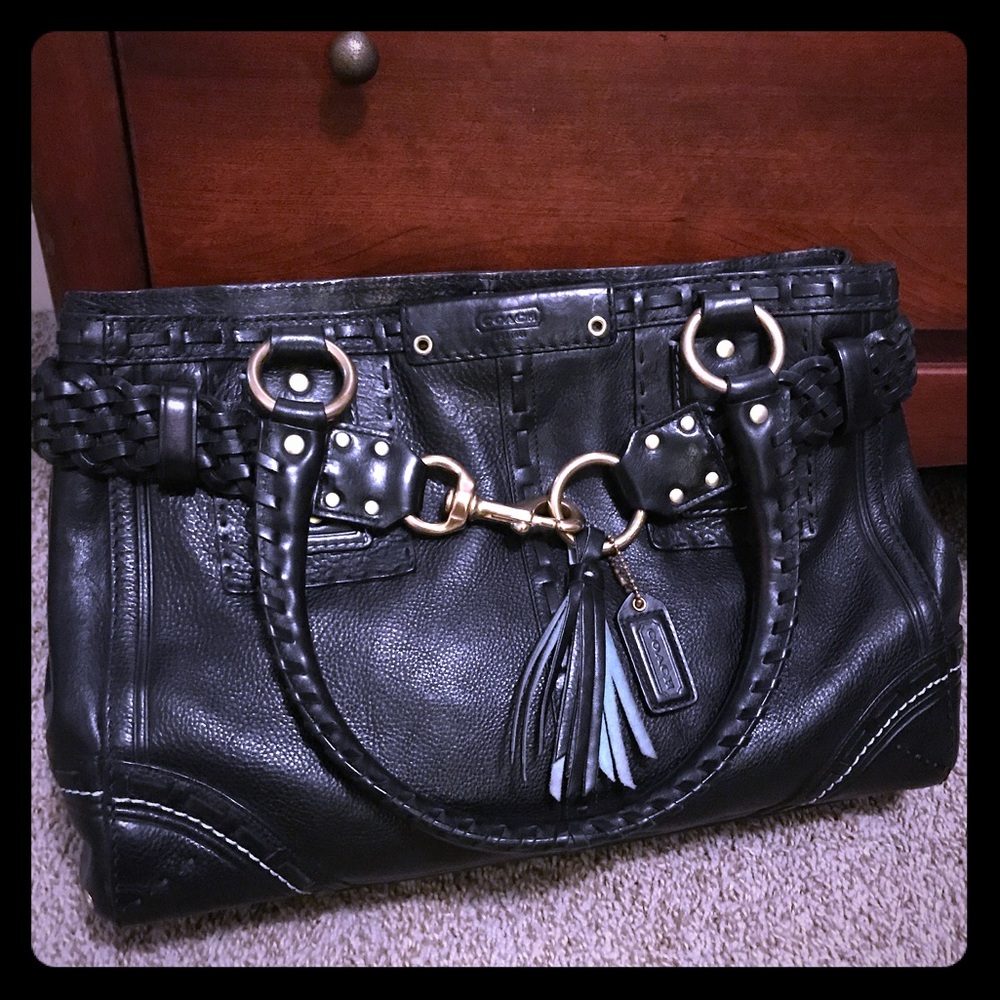 Coach black purse vintage Hampton carryall shoulde